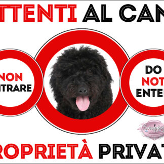 TARGA ATTENTI AL CANE - BARBET