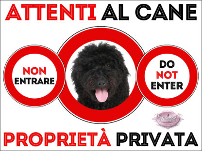 TARGA ATTENTI AL CANE - BARBET