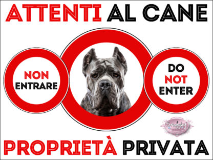 TARGA ATTENTI AL CANE - CORSO
