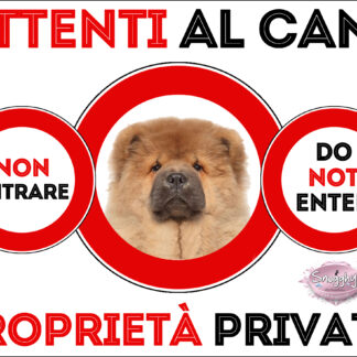 TARGA ATTENTI AL CANE - CHOW CHOW
