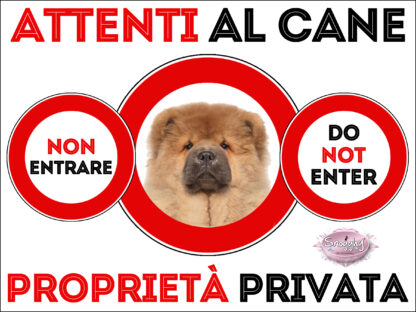 TARGA ATTENTI AL CANE - CHOW CHOW