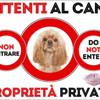 TARGA ATTENTI AL CANE - COCKER AMERICANO