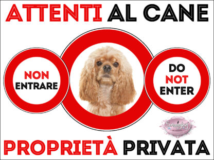 TARGA ATTENTI AL CANE - COCKER AMERICANO