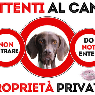 TARGA ATTENTI AL CANE - CANE DA FERMA TEDESCO A PELO CORTO