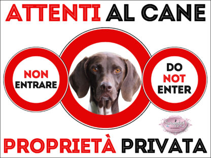 TARGA ATTENTI AL CANE - CANE DA FERMA TEDESCO A PELO CORTO