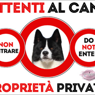 TARGA ATTENTI AL CANE - CANE DA ORSO DELLA CARELIA