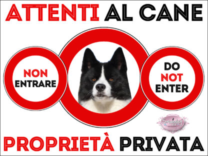 TARGA ATTENTI AL CANE - CANE DA ORSO DELLA CARELIA