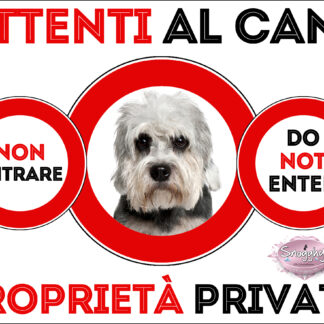 TARGA ATTENTI AL CANE - DANDIE DINMONT TERRIER