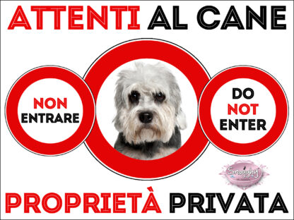 TARGA ATTENTI AL CANE - DANDIE DINMONT TERRIER