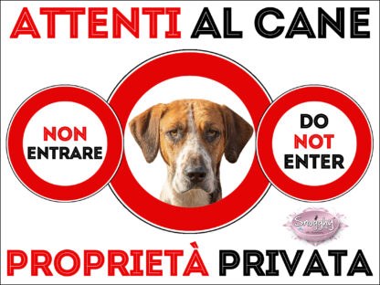 TARGA ATTENTI AL CANE - FOXHOUND
