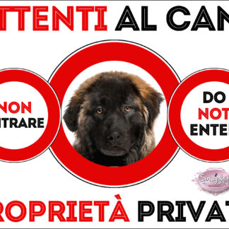 TARGA ATTENTI AL CANE - LEONBERGER