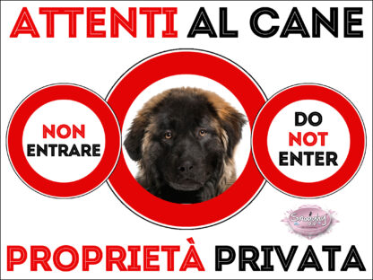 TARGA ATTENTI AL CANE - LEONBERGER