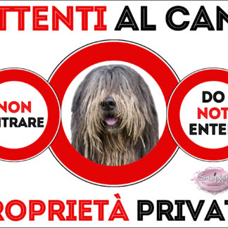 TARGA ATTENTI AL CANE - PASTORE BERGAMASCO