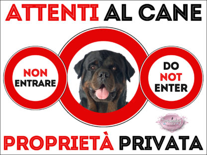 TARGA ATTENTI AL CANE - ROTTWEILER