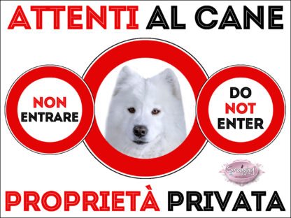 TARGA ATTENTI AL CANE - SAMOIEDO