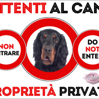 TARGA ATTENTI AL CANE - SETTER GORDON