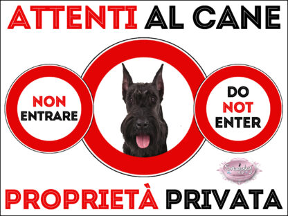 TARGA ATTENTI AL CANE - SHNAUZER
