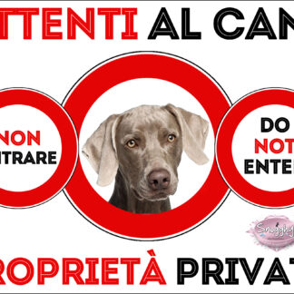 TARGA ATTENTI AL CANE - WEIMARANER