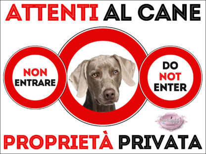 TARGA ATTENTI AL CANE - WEIMARANER