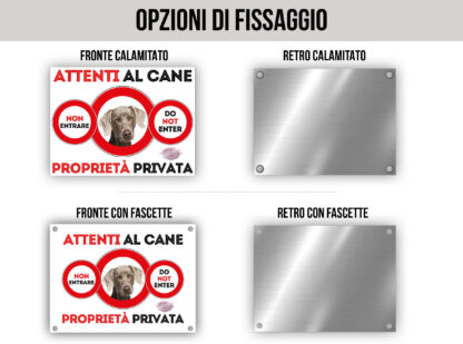 TARGA ATTENTI AL CANE - WEIMARANER - immagine 2