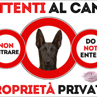 TARGA ATTENTI AL CANE - CANE DA PASTORE OLANDESE
