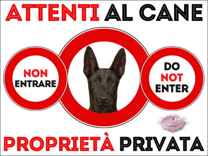 TARGA ATTENTI AL CANE - CANE DA PASTORE OLANDESE